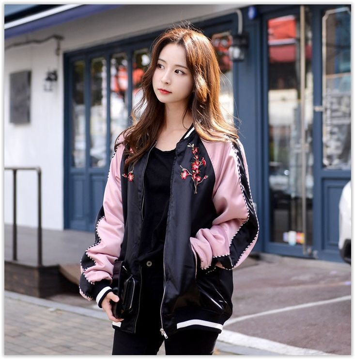 Cute Girl Wearing Bomber jacket